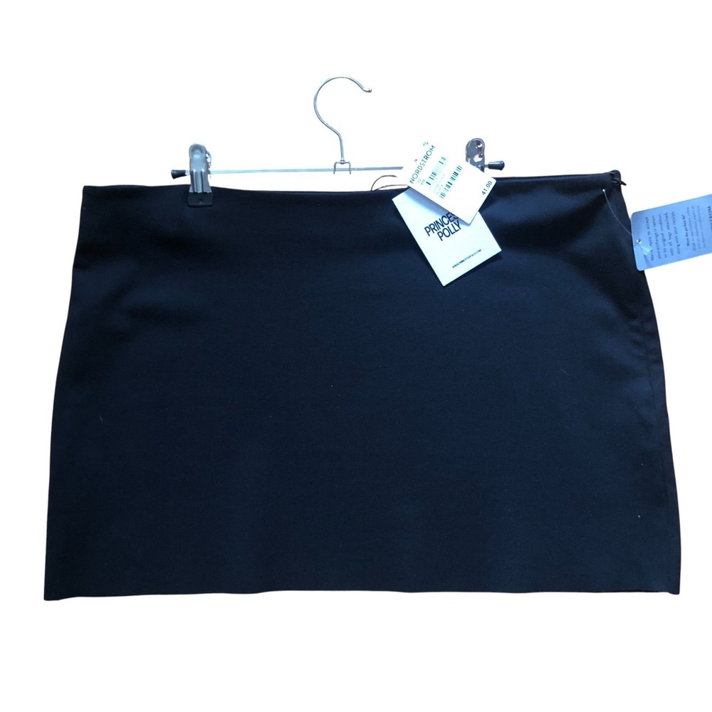 NEW Princess Polly Karley Low Waist Mini Skirt Size 12 Black Party Goth Grunge